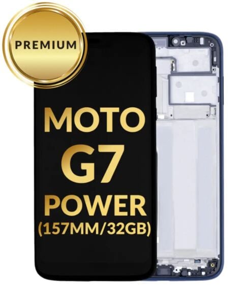 Motorola G7 Power (XT1955 / 157MM Size / 32GB) (US Version) LCD Assembly w/Frame (BLUE) (Premium/Refurbished)